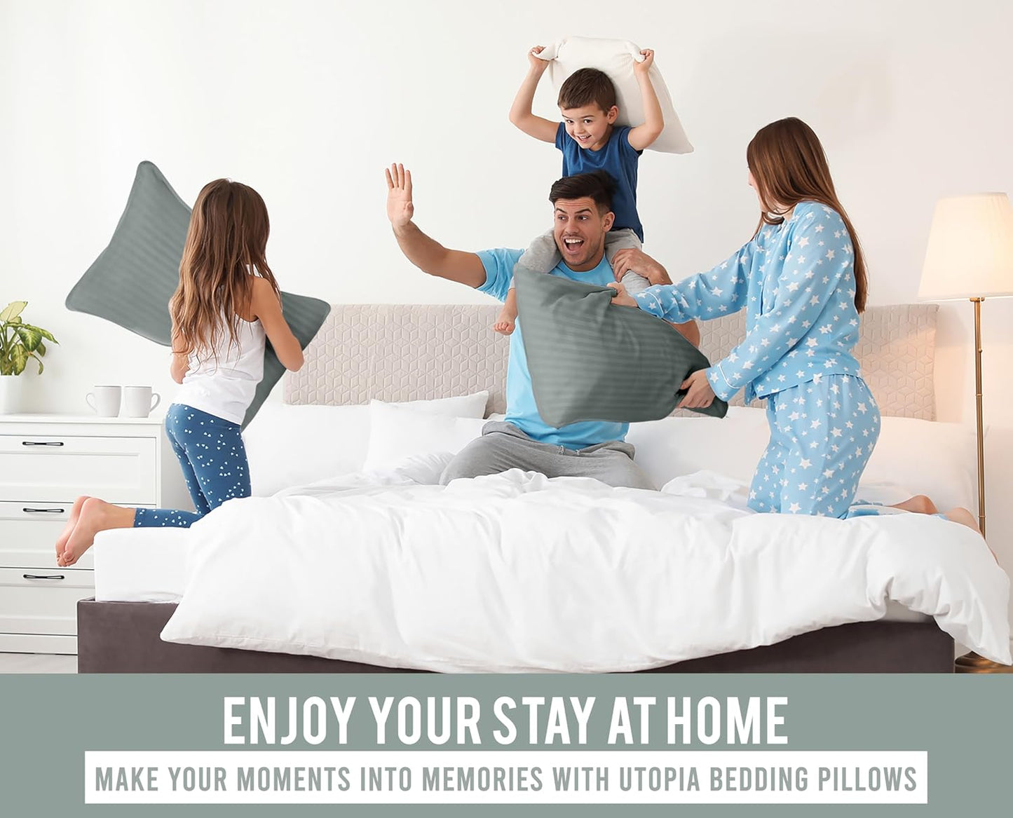 Bed Pillows for Sleeping Queen Size (Light Grey), Set of 2, Cooling Hotel Quality, for Back, Stomach or Side Sleepers