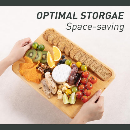 1 Piece Bamboo Cutting Board Wood Cutting Boards for Kitchen with Deep Juice Grooves Built-In Handles Ideal Charcuterie Chopping for Meat Vegetables and Fruits