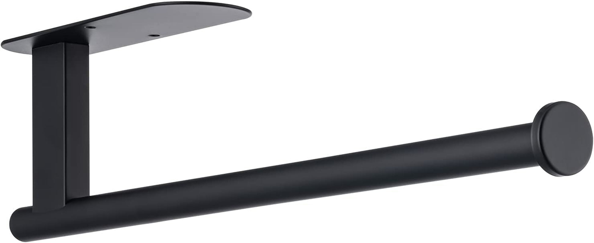 SUS304 Stainless Steel Under-Cabinet Paper Towel Holder - Durable, Bend-Resistant Design with Self-Adhesive and Drill Mounting Options (Black)