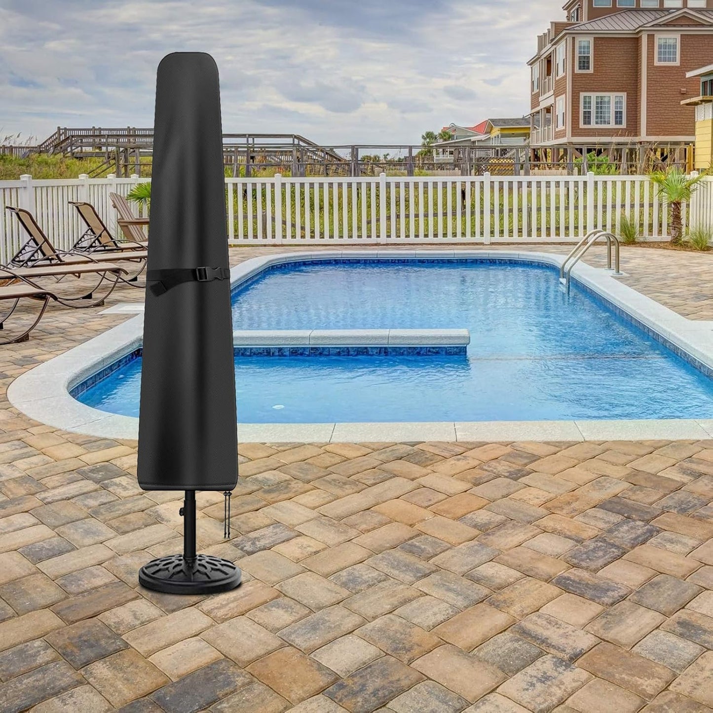 Umbarlla Cover Waterproof Heavy Duty 600D Oxford Patio Umbrella Cover for 7Ft to 10Ft Umbrella Covers for Umbrellas Outdoor Garden Umbrellas Parasol Cover with Push Rod