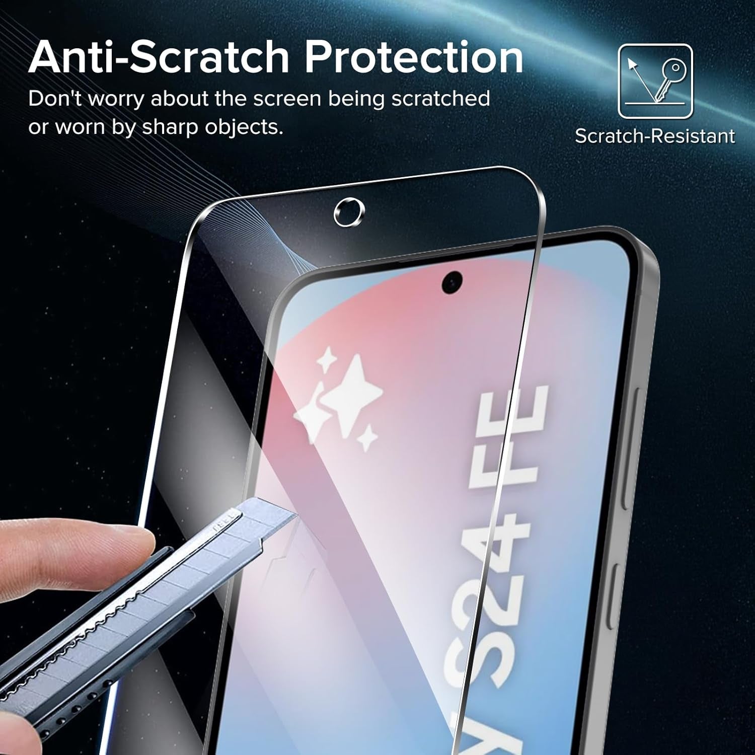 3 Pack Tempered Glass for Samsung Galaxy S24 FE 5G 6.7" 2024 Screen Protector with [Easy Installation Frame], Anti-Scratch Case Friendly Clear HD Film for Samsung Galaxy S24 FE 5G 6.7 Inch