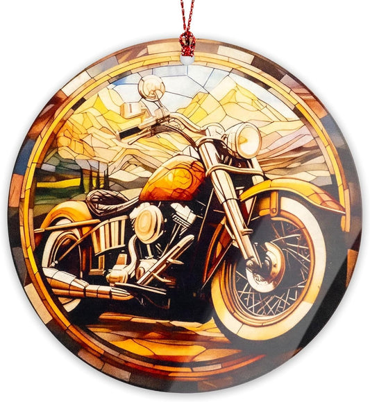 Motorcycle Christmas Ornaments 2025, Cool Gifts for Motorcycle Riders, Biker Funny Gifts for Motocross Lovers Men Women, Biker Gift for Christmas Decor, Unique Ornament Hanging on Xmas Tree ONM