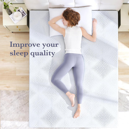 3 Inch Gel Memory Foam Mattress Topper King Size, Ventilated Mattress Pad for Body Pressure Relief, Cooling Bed Topper with Breathable Soft Cover, Certipur-Us Certified, Soft Version