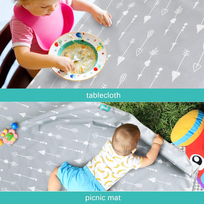 Splat Mat 2 Pack for under High Chair & Arts & Crafts & Eating Mess, Waterproof Baby Playtime Anti-Slip Mat for Floor or Table, Reusable & Portable Splash Mat 42” ×46”