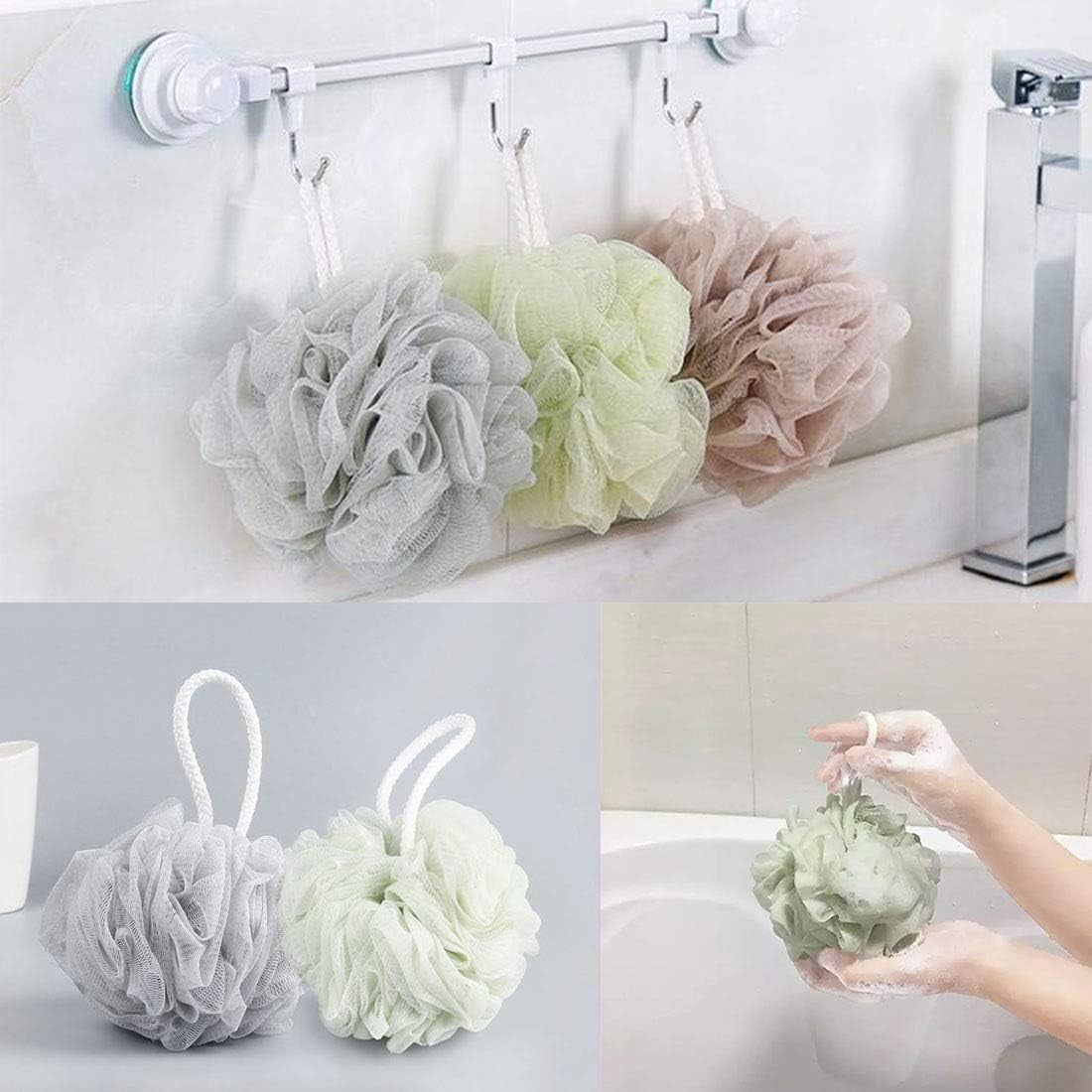 10 Pack of Bath Loofah Shower,Small Size Sponge Pouf Body Scrubber Exfoliator Scrubber Ball,Mesh Bath and Shower Sponge for Kids Women Men Body Wash Bathroom