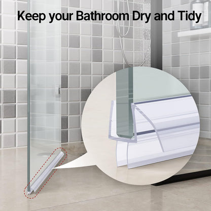 Shower Door Bottom Seal 39 Inch (Set of 2) - Suitable for 3/8 Inch Glass, Frameless Glass Shower Door Seal Strip, Shower Door Sweep