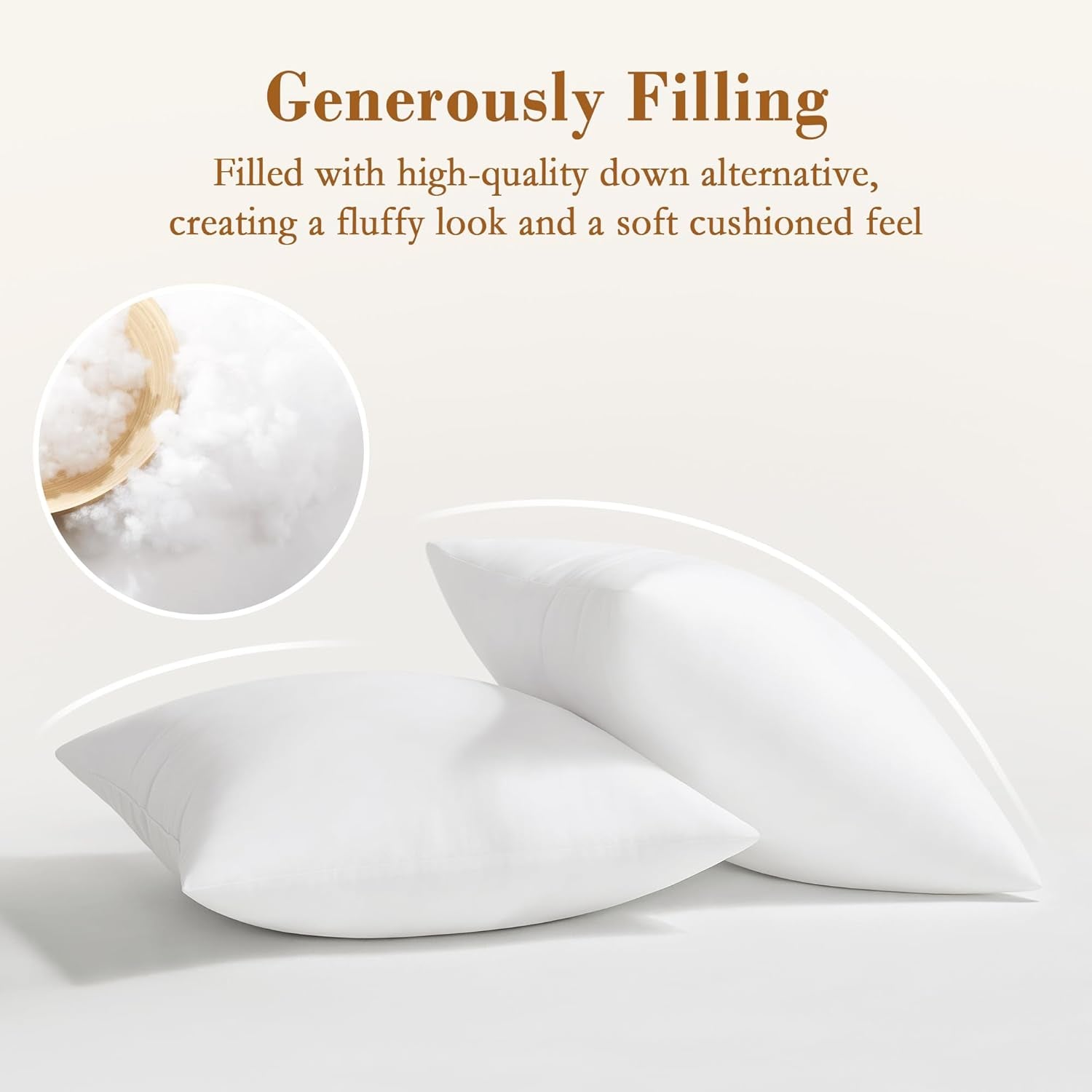 ® 12X12 Pillow Inserts, 2 Pack down Alternative Square Form Sham Stuffer, Fluffy Soft Decorative Pillows for Couch, Sofa, Bed and Home Decor