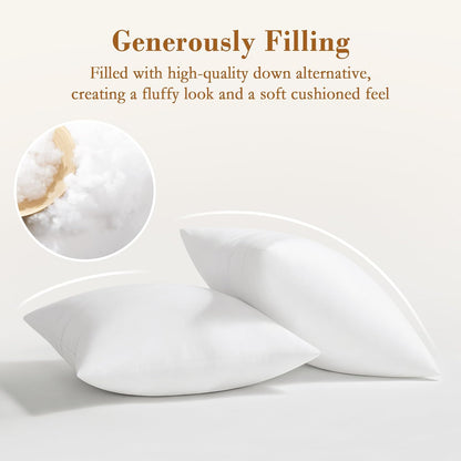 ® 12X12 Pillow Inserts, 2 Pack down Alternative Square Form Sham Stuffer, Fluffy Soft Decorative Pillows for Couch, Sofa, Bed and Home Decor