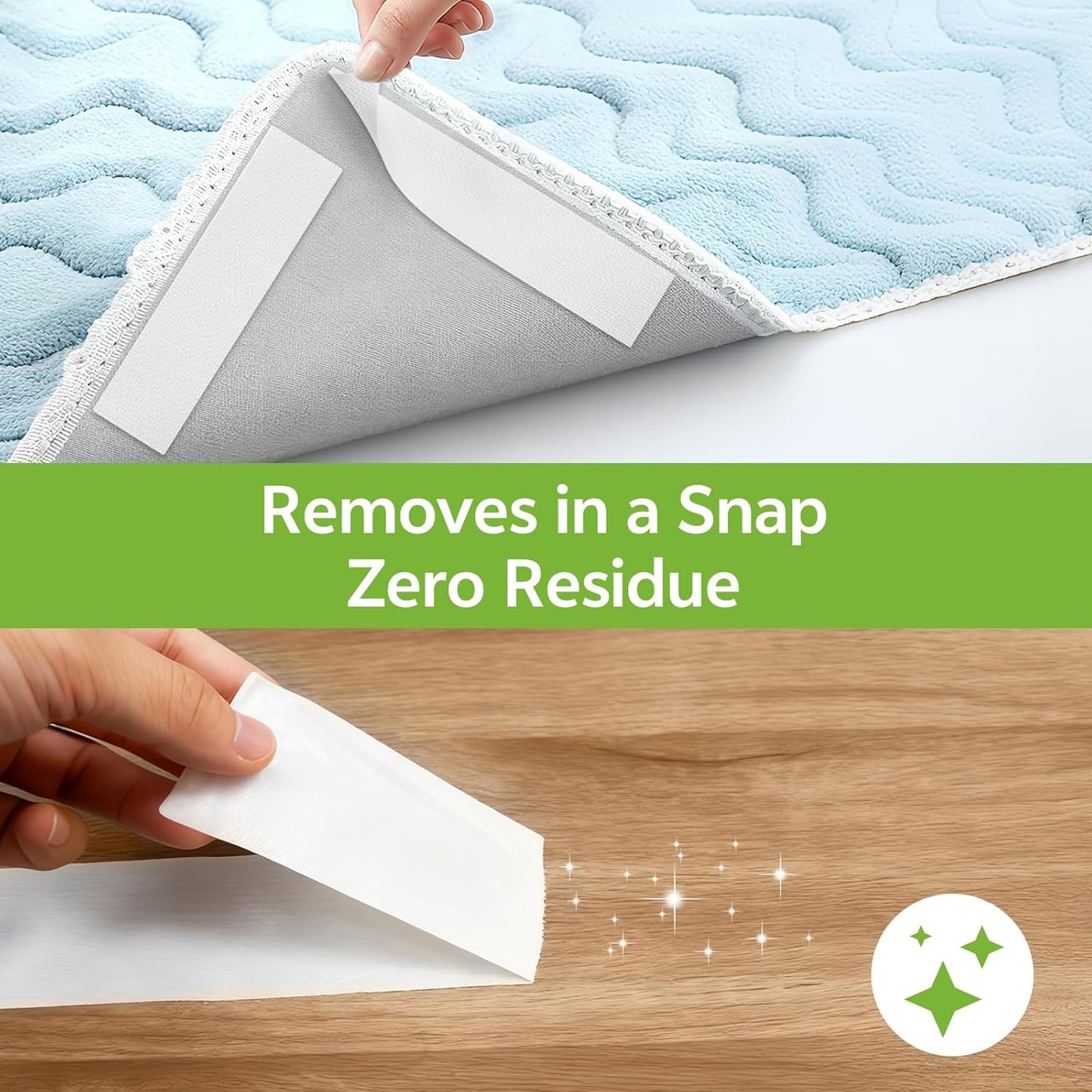 Double Sided Carpet Tape - 2 Inch X 12 Yards Removable Rug Tape for Hardwood Floors, Tile & Laminate - No Residue Strong Hold anti Slip Gripper for Area Rugs, Mats & Carpets