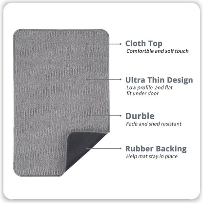 Bath Mat,Ultra Thin Bathroom Rugs,Rubber Bath Mats for Bathroom,No Slip Bath Rugs,Quick Dry,Machine Washable,Low Pile,Absorbent,Shower Outside,Sink,Home Decor Accessories.Grey,1'5"X2'3"(17X27Inch)