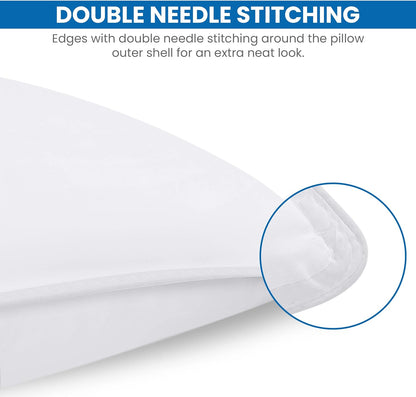 Bed Pillows for Sleeping (White), Queen Size, Set of 2, Hotel Pillow, Cooling Pillows for Side, Back or Stomach Sleepers