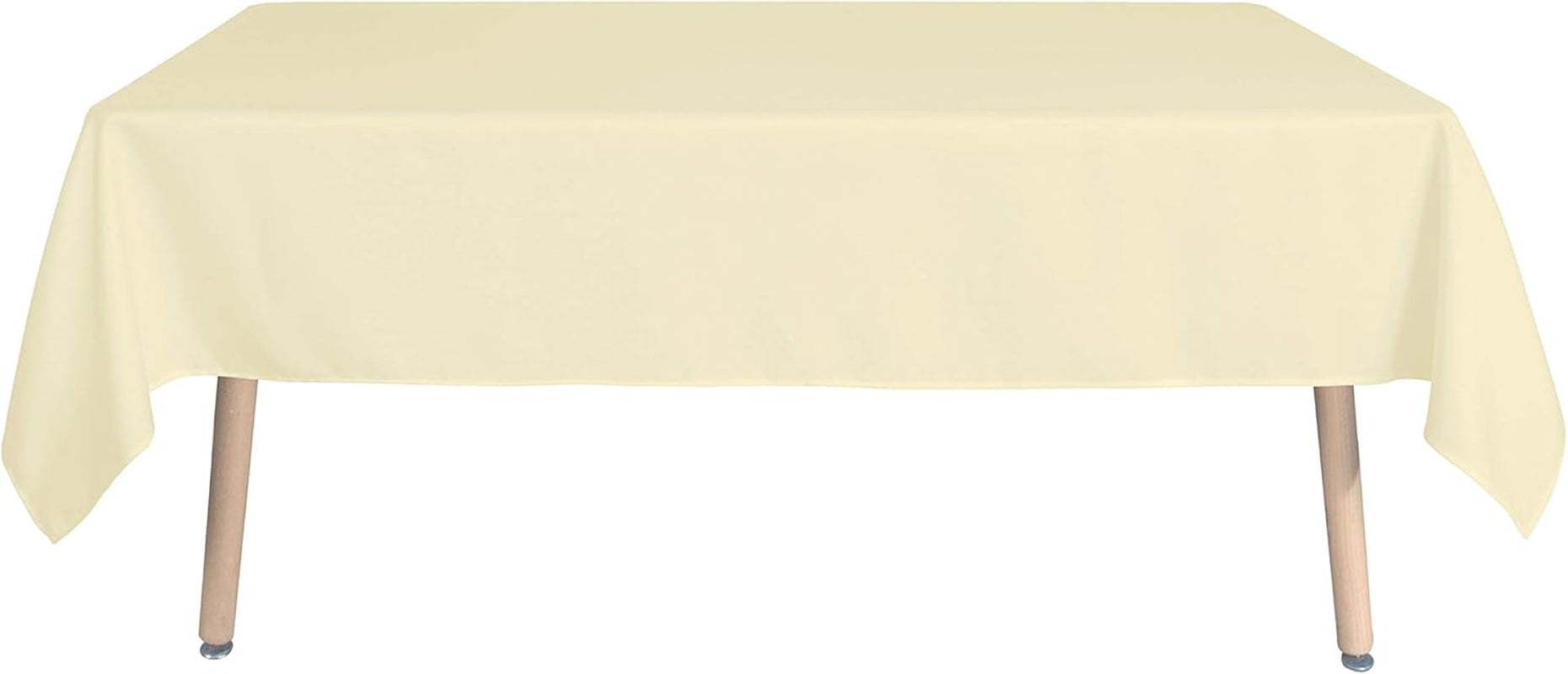 Rectangle Tablecloth - 60 X 84 Inch - Stain and Wrinkle Resistant Washable Polyester Table Cloth, Decorative Fabric Table Cover for Dining Tables, Buffet Parties and Camping, Beige