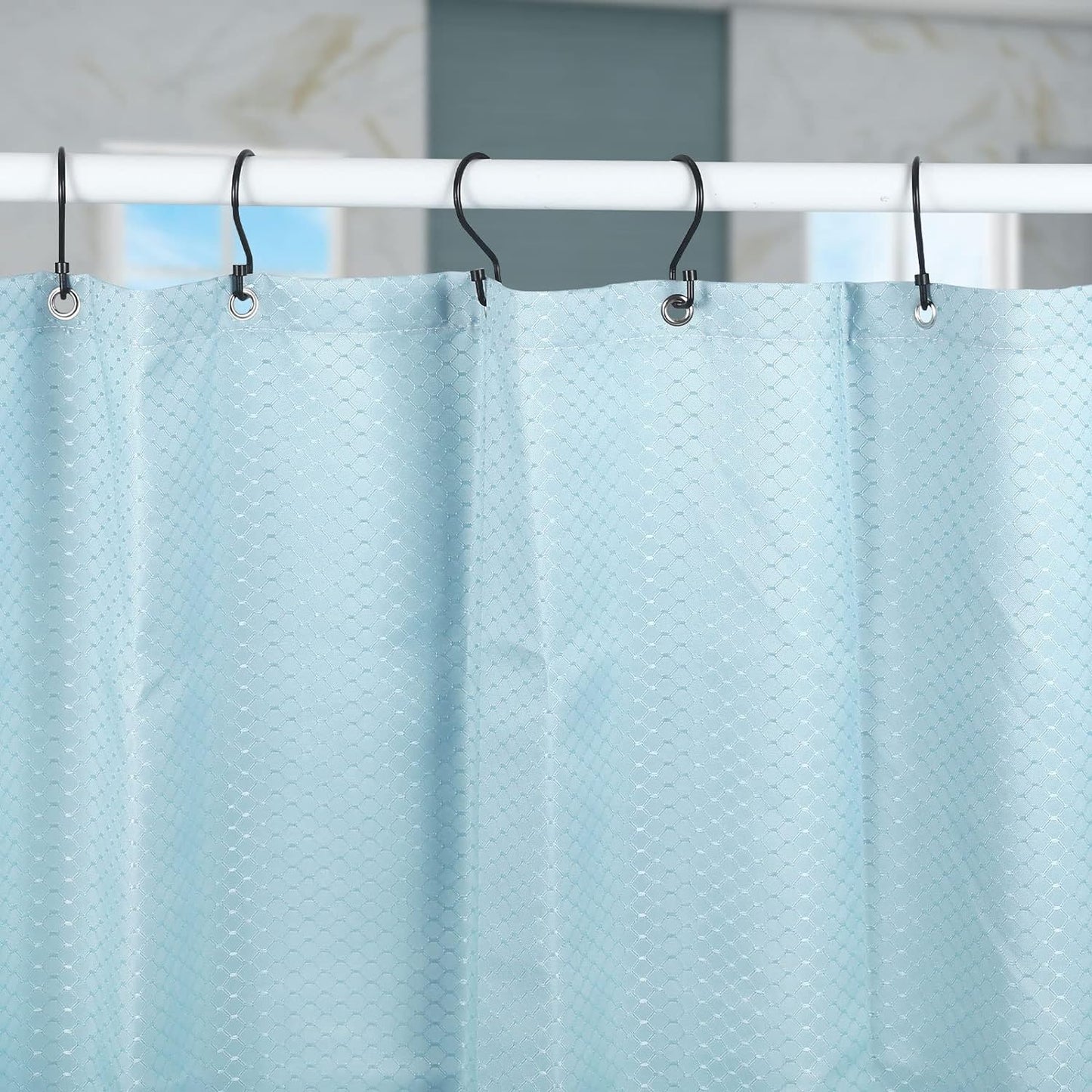 Shower Curtain Hooks, 12 Pcs S Shape Shower Curtain Rings, Rustproof Black Shower Curtain Rings, Multi-Functional Shower Hooks for Shower Curtain, Kitchen Utensils, Clothing, Towels, Black