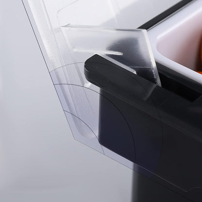 Fruit Veggie Condiment Caddy with Lid, 6 Compartment Plastic Dispenser Tray for Catering Dips Toppings, Serving Taco, Ice Cream, Fruit, & Salad Bar,Garnish Organizer for Restaurant Supplies