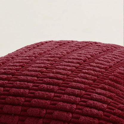 2 Packs Christmas Wine Red Decorative Throw Pillow Covers 18X18 Inch for Living Room Couch Bed Sofa, Modern Farmhouse Boho Home Decor, Soft Corduroy Burgundy Square Cushion Case 45X45 Cm