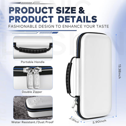 Carry Case for Playstation Portal Remote Player for PS 5 Console Holds Accessories, Portable Hard Shell Pouch Anti-Drop Travel Bag with Protective Storage Mesh Pocket,Travel Friendly, White