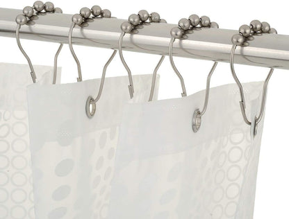 Shower Curtain Hooks Rings and 72 X 84 Inches EVA 5G Bathroom Plastic Shower Curtain