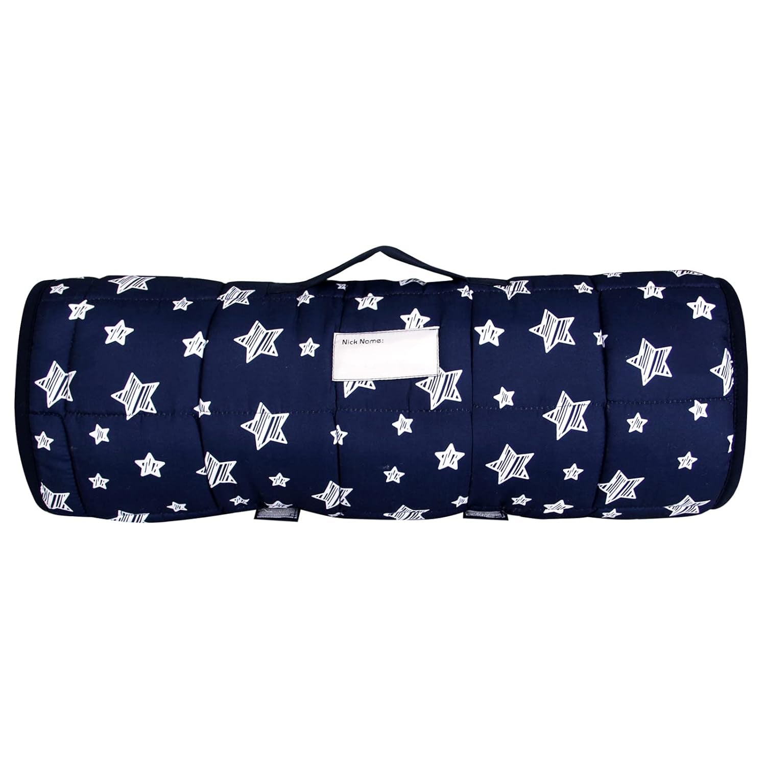 Toddler Nap Mat Boy Navy and Fleece Minky Blanket, Lightweight and Soft Perfect for Kids Preschool, Daycare, Travel Sleeping Bag for Boys, 21" X 50" Fit on a Standard Cot