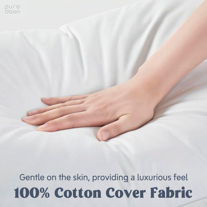 ® Goose Feather down Pillows, Standard Size Soft Bed Pillows for Sleeping with 100% Cotton Shell Set of 2