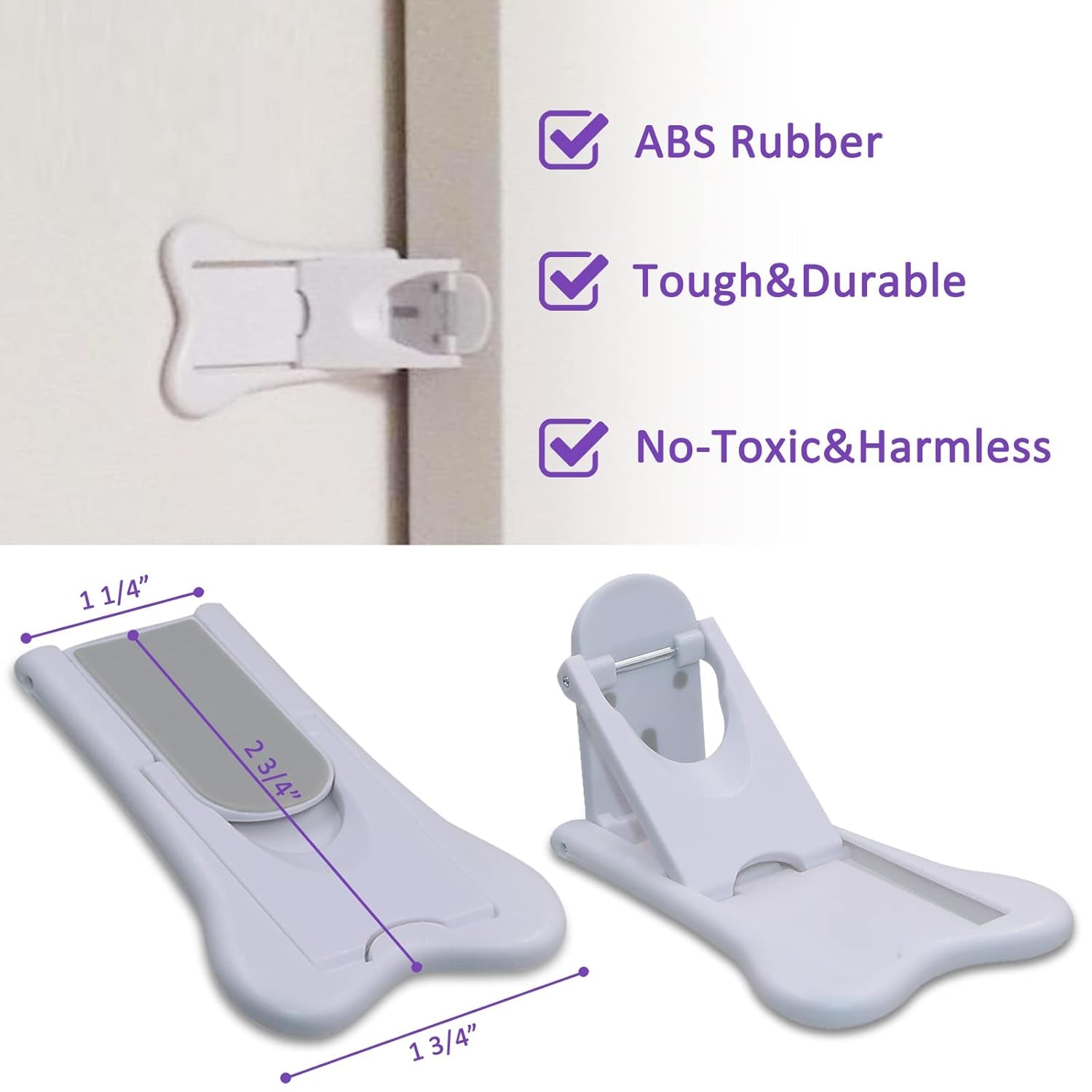 Sliding Door Lock for Child Safety, Window Stoppers for Vertical Wndows, Sliding Patio Door Lock for Baby Proof (4 Pack)