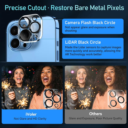 [4+2Pack]Screen Protector Compatible with Iphone 13 Pro Max 6.7‘’[4 Pack]With [2 Pack] Camera Lens Protector, HD Tempered Glass Film with Align Frame, 9H Hardness, Bubble Free,Scratch Resistant