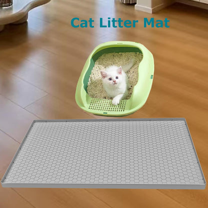 Under Sink Mat 28 X 19 for Kitchen Waterproof, Silicone under Sink Liner, Bathroom Kitchen Cabinet Protector Mat, Easy to Clean Cabinet Mat Organizers and Storage, Light Grey
