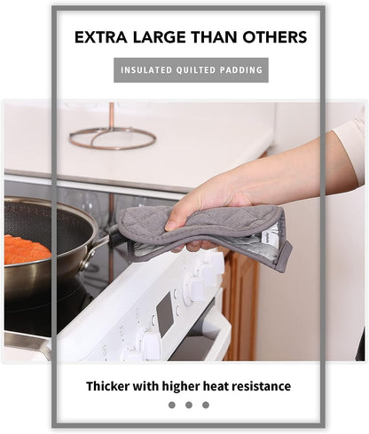 4 Pack Pot Holders for Kitchen Clearance, Hot Pads for Kitchen, Countertops, Oven Pot Holders Bulk, Potholders Sets for Kitchens Heat Resistant, Grey