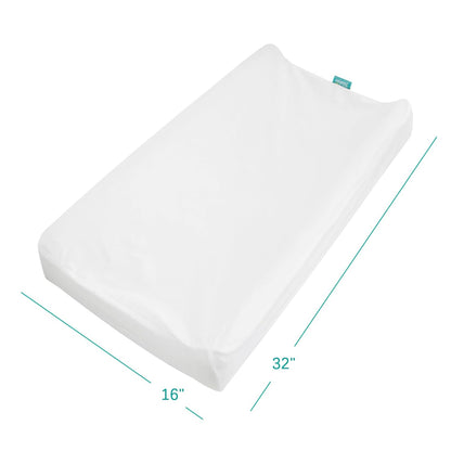 Changing Pad Cover Waterproof, 2 Pack Diaper Change Table Sheets for Baby Boys Girls, Fitted Cradle Sheets for 32"X16" Contoured Pad, Breathable & Ultra Soft, White