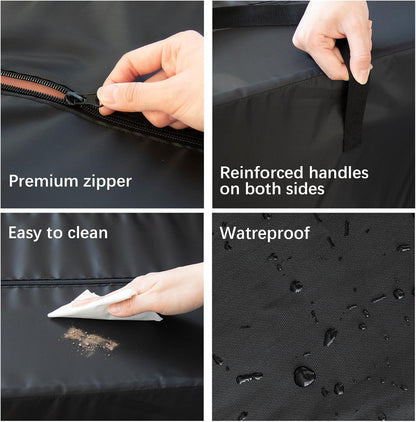 Moving Bags Heavy Duty with Strong Zipper & Handles, Sturdy Clothes Storage Bags, Packing Totes 6 Pack, College Dorm Room Essentials, Black