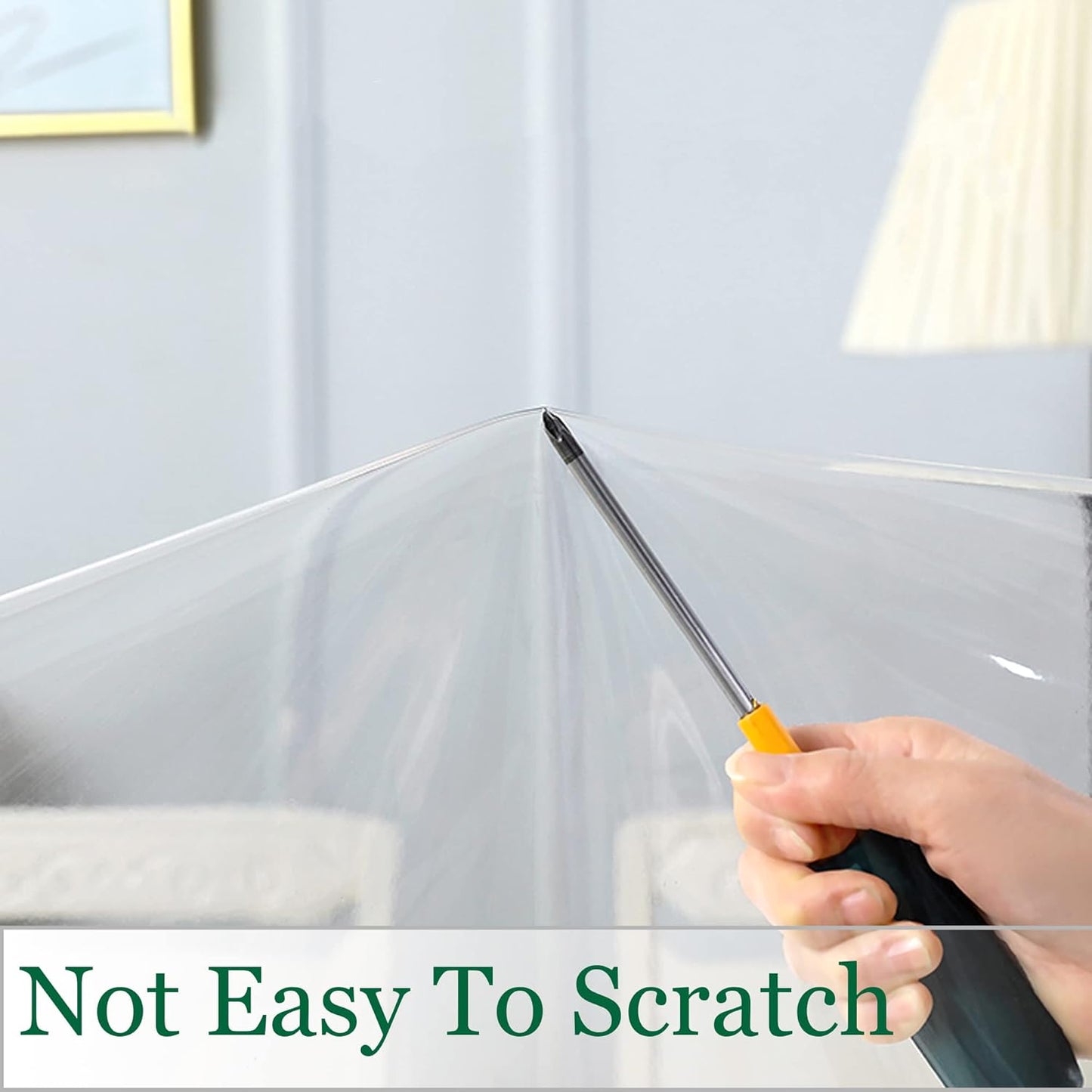 Clear Plastic Tablecloth 54 X 54 Inch, 100% Waterproof Oil-Proof Spill-Proof Vinyl PVC Table Cloth, Wipeable Rectangle Tablecloth Protector for Dining Table, Outdoor and Indoor Uses, Clear