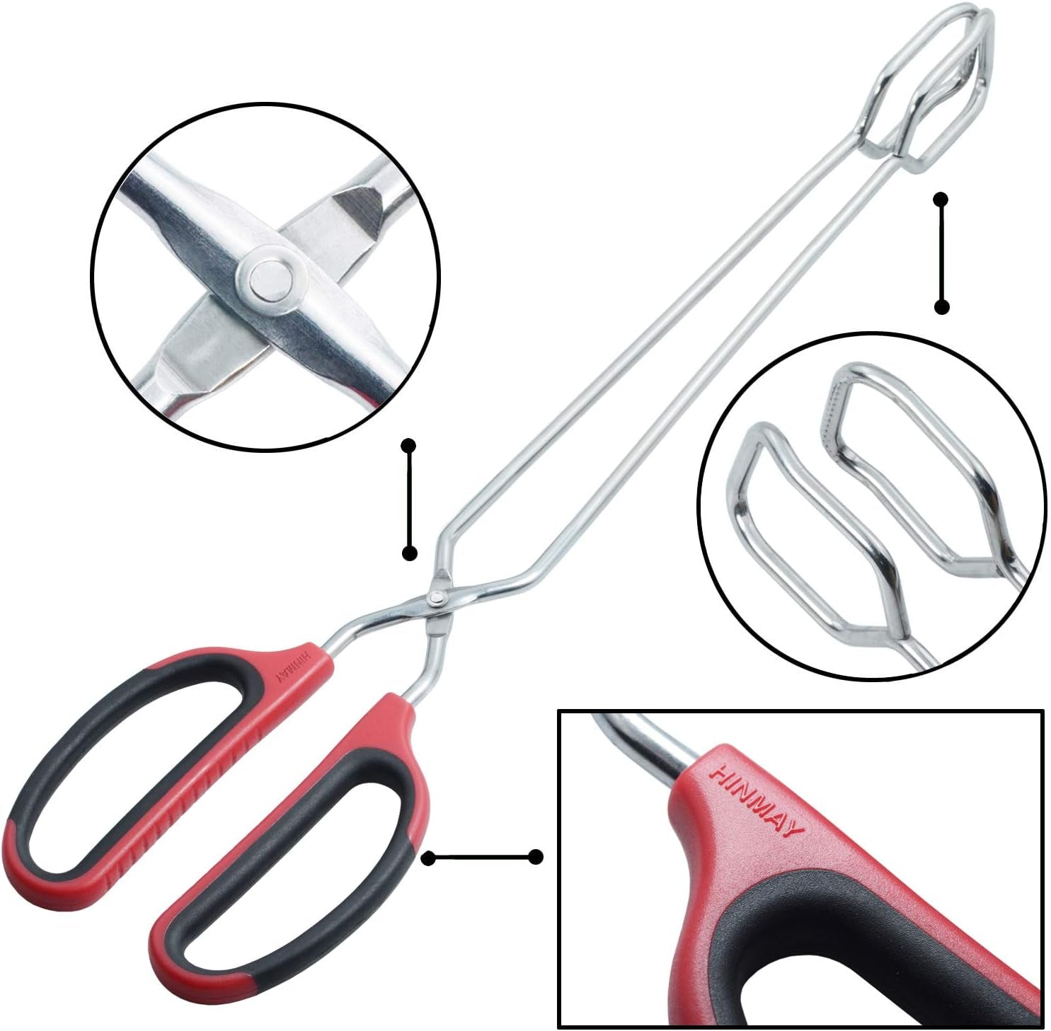 Extra Long Scissor Tongs 16-Inch Stainless Steel Barbecue Grilling Tongs