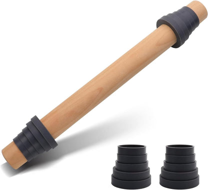 Adjustable Wood Rolling Pin with Thickness Rings for Baking -Non Stick Wooden Dough Roller Pin with Spacer Bands for Cookie,Pie Crust, Pastry Fondant and Bread by  (15.8, Grey)