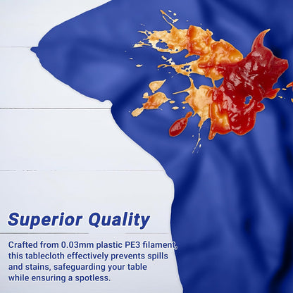 4 PCS Blue Tablecloth, 54 X 108 Inches Plastic Table Cloth Disposable, Table Cloth for Parties, Picnic, Camping and Baby Shower Decorations, Leakproof Table Cover of Indoors Outdoors