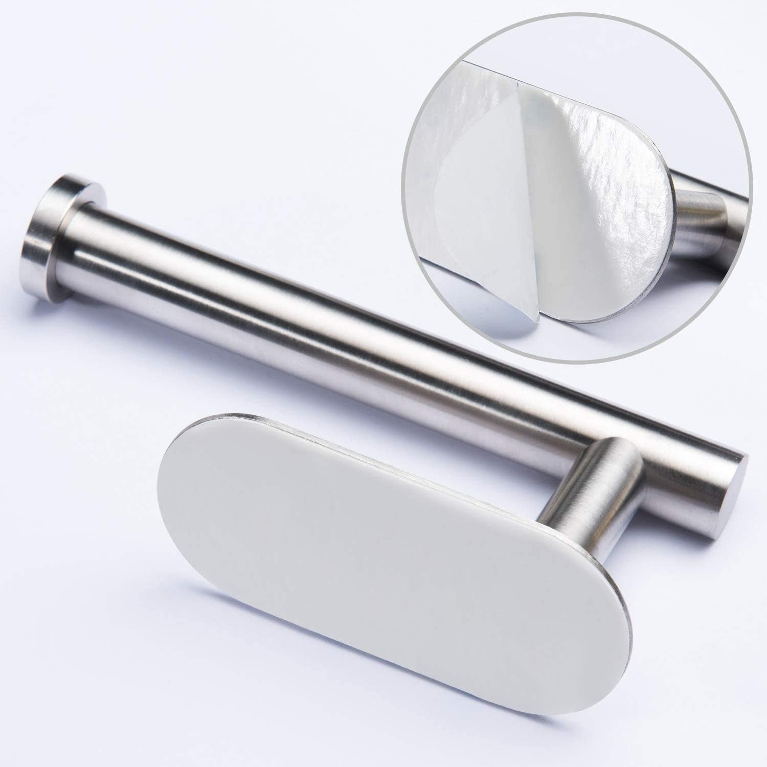Self-Adhesive Toilet Paper Holder - No-Drill Stainless Steel Brushed Bathroom Accessory