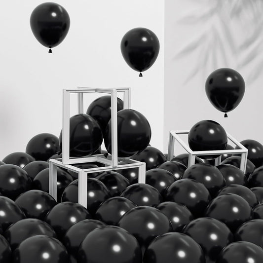 120Pcs 5 Inch Black Balloons, Small Black Latex Balloons for Graduation Halloween Birthday Party Decorations