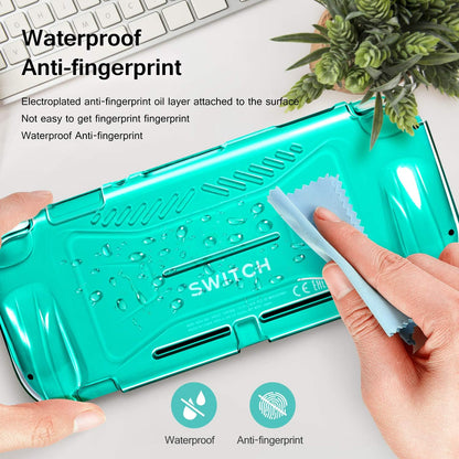 Clear Case for Nintendo Switch Lite Carrying Protective TPU Case, Soft TPU Grip Cover for Joy-Con Grip Cover with 2 Pack Screen Protector Tempered Glass Shock-Absorption, Anti-Scratch