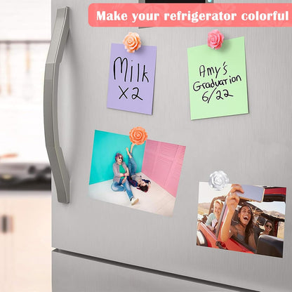 3D Flower Fridge Magnets,20 PCS Cute Locker Decorations for Girls in Middle School,Pink Magnetic Locker Accessories Refrigerator Sticker for Office Kitchen Iron Whiteboard