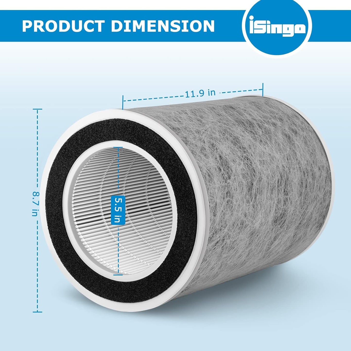 HP201 HP202 MAX Filter Compatible with Shark HP200 Series, HP302 & HC502 Air Purifiers, 3-in-1 Filter, Part #HE2FKBAS, HE2FKBASMB (2-Pack)