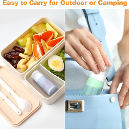 4Pcs Condiment Squeeze Bottles for Sauces, Leakproof Salad Dressing Container to Go, Small Silicone Squeeze Bottles with Brush, Condiment Containers Dispenser for Ketchup Hot Sauce Lunch Travel, 2 Oz