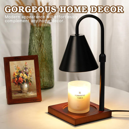 Modern Candle Warmer Lamp 2 Pack, Dimmable Candle Lamp Warmer with Timer, Birthday Gifts for Women Who Have Everything, Gifts for Mom, Adjustable Mens Candle Lamp, Cozy Living Room Bedroom Decor,Black