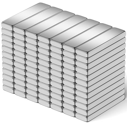 80-Pack Neodymium Bar Magnets - Rare Earth Small Magnets for Crafts, Refrigerators, Doors, Nails, and Cabinets