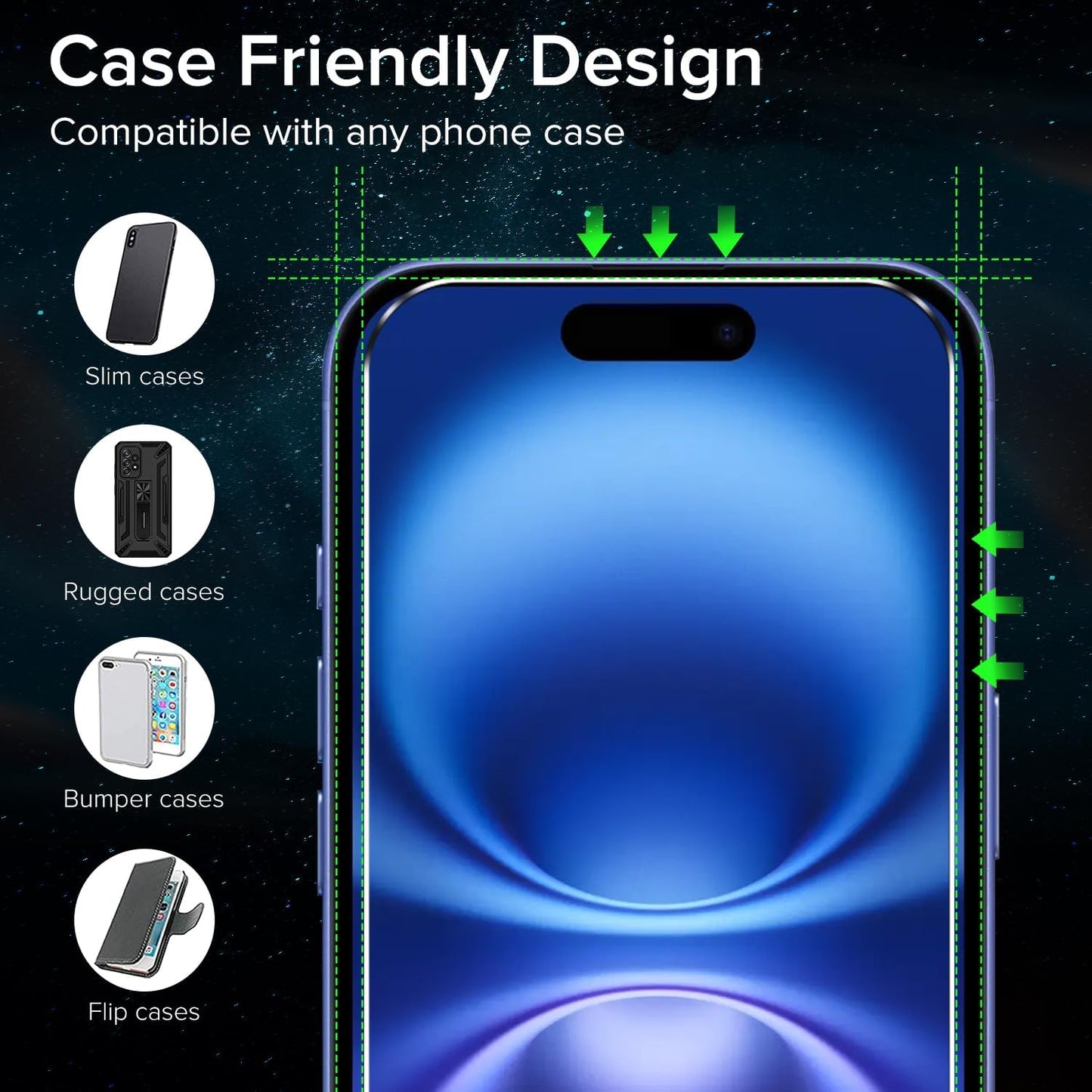 2-Pack Tempered Glass for Iphone 16 6.1"/ Iphone 15 6.1" Screen Protector with [Alignment Frame], Anti-Scratch, Case Friendly, Transparent HD Clear Film