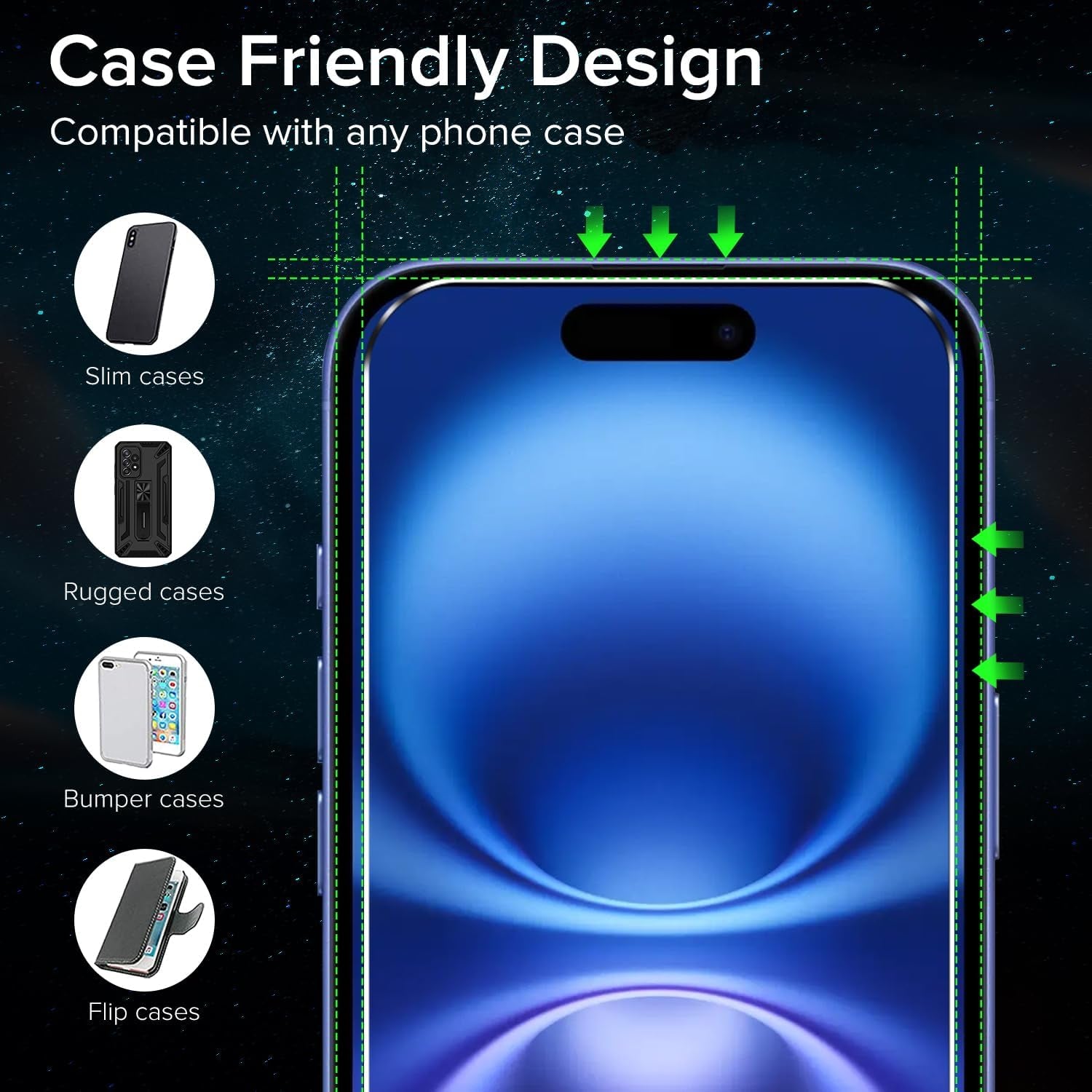 2-Pack Tempered Glass for Iphone 16 6.1"/ Iphone 15 6.1" Screen Protector with [Alignment Frame], Anti-Scratch, Case Friendly, Transparent HD Clear Film