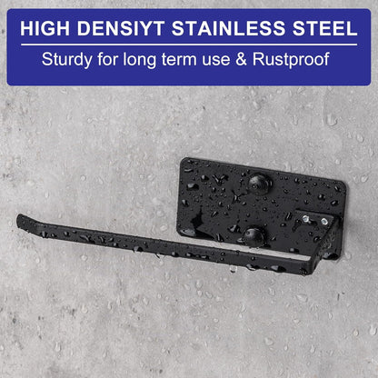 Bathroom Toilet Paper Holder 2Pack,Stainless Steel Toilet Roll Holder,Wall Mounted Self Adhesive Paper Stand for Bathroom, Kitchen, Washroom(Black)