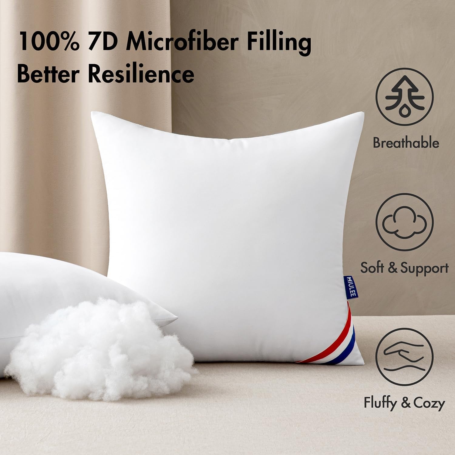 Outdoor Pillows Pack of 2 12X20 Inch Outdoor Pillow Inserts Waterproof Decorative Throw Pillow Inserts, Rectangle Water Resistant Pillow for Garden Couch Furniture