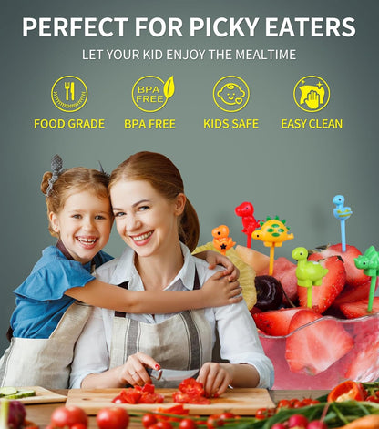 152PCS Animal Food Picks for Kids Lunch Accessories,  Fun Kids Food Picks for Picky Eaters, Reusable Fruit Toothpicks Toddler Food Pick, Cute Lunch Picks for Kids Bento Box Accessories