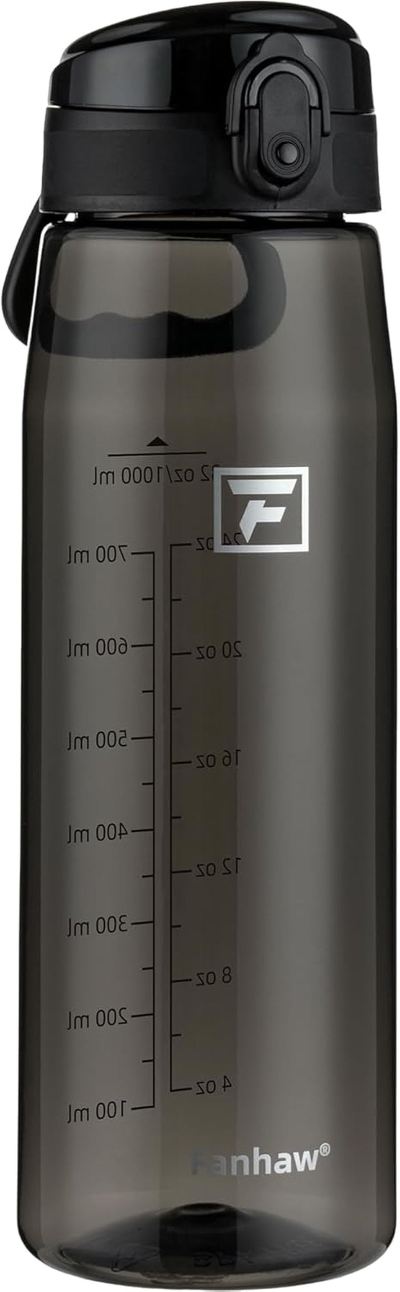 32 Oz Tritan Water Bottle with Chug Lid - Clear, Bpa-Free, Lightweight, Wide Mouth, Leak-Proof, Perfect for Gym, Travel, School, Office, and Sports (Black)