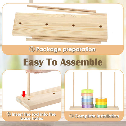 Wooden Ribbon Organizer and Storage Solution for Crafting and Gift Wrapping