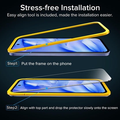 2 Pack Screen Protector for Google Pixel 9A, Tempered Glass Film, Alignment Frame, Easy Installation, Anti-Scratch Case Friendly Clear HD Film, 6.3-Inch
