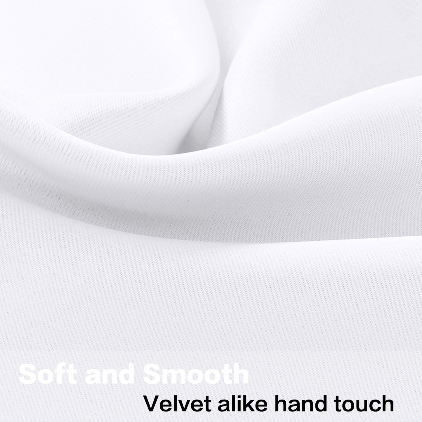 2 Panels White Valance for Windows, Natural Blackout Curtains Valances for Small Windows/Living Room/Bedroom/Bathroom Rod Pocket 52" W X 18" L, Pure White，2 Packs